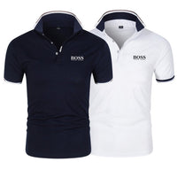 Navy blue + white